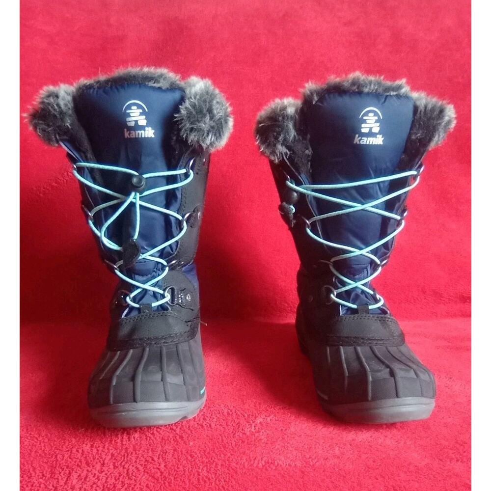 Waterproof -40° Frosty Lake Winter Lined Snow Boots Kids Girls 5 Blue Kamik